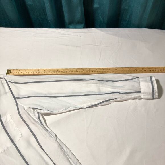 Grayson by Frank & Eileen the hero womens blouse white with blue stripe sz 1 - Picture 7 of 8